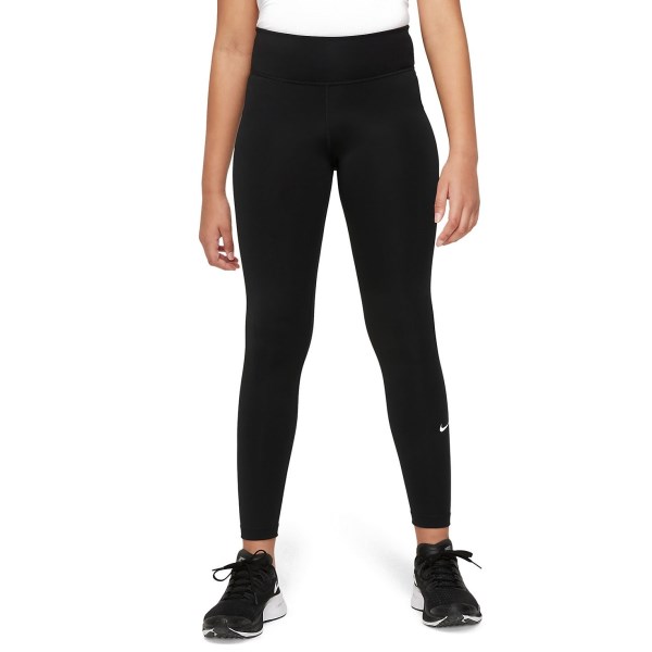 Nike One Dri-Fit Kids Girls Training Tights - Black/White