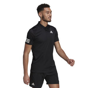 Adidas Club 3-Stripes Mens Tennis Polo Shirt - Black/White
