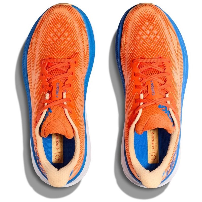 Hoka Clifton 9 - Mens Running Shoes - Vibrant Orange/Impala | Sportitude