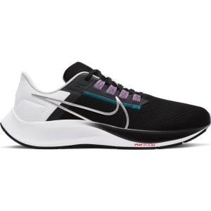 Nike Air Zoom Pegasus 38 - Mens Running Shoes - Black/Metallic Silver/White