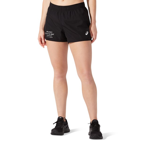 asics 2023 city-bay silver 4 inch womens running shorts