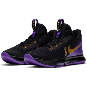 Nike Lebron Witness V - Mens Basketball Shoes - Black/Metallic Gold/Fierce Purple