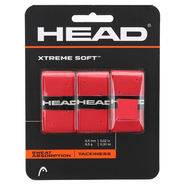 Head Xtreme Soft Tennis Overgrip - 3 Pack - Red