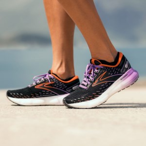 Brooks Glycerin 20 - Womens Running Shoes - Black/Bellflower/Fiesta