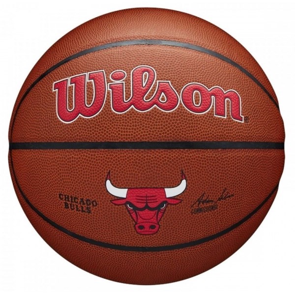 Wilson NBA Team Alliance Basketball - Chicago Bulls - Size 7 - Brown/Red