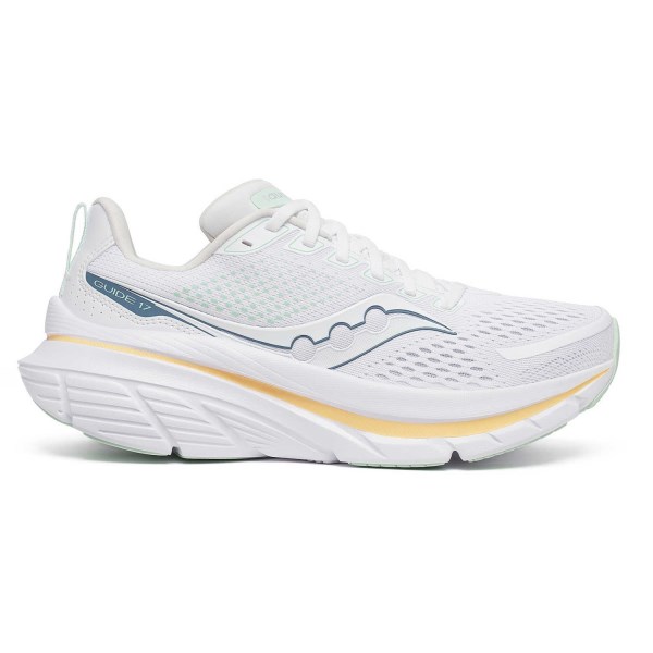 Saucony Guide 17 - Womens Running Shoes - White/Peel