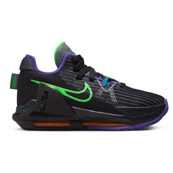 Nike LeBron Witness VI GS - Kids Basketball Shoes - Black/Green Strike/Total Orange