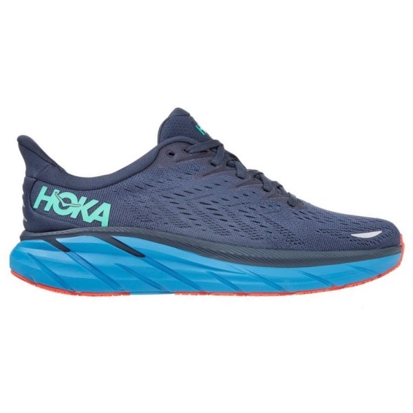 Hoka Clifton 8 - Mens Running Shoes - Outer Space/Vallarta Blue