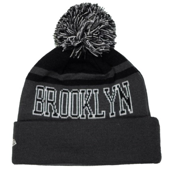 New Era Brooklyn Nets Knit Pom Basketball Beanie - Brooklyn Nets