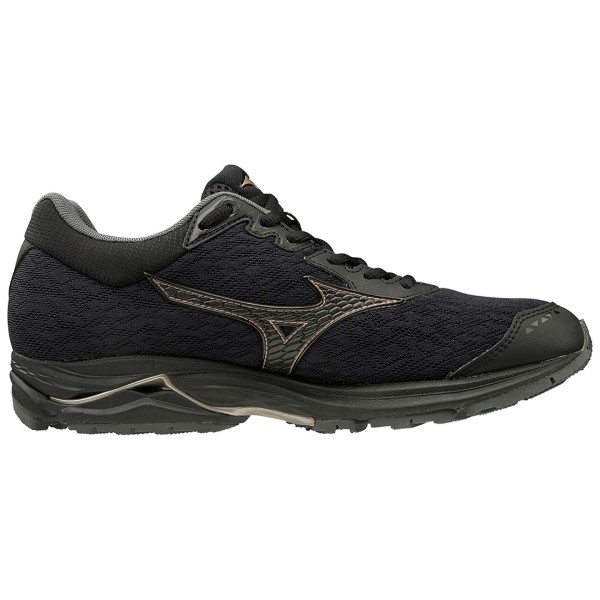 Mizuno Wave Rider 22 GTX - Womens Trail Running Shoes - Double Black/Champagne