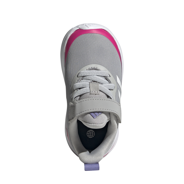 Adidas FortaRun Elastic Lace Top Strap - Toddler Running Shoes - Grey Two/White/Shocking Pink