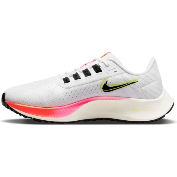 Nike Air Zoom Pegasus 38 - Womens Running Shoes - White/Black/Football Grey/Pink