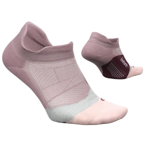 Feetures Elite Light Cushion No Show Tab Running Socks - Lilac Mauve