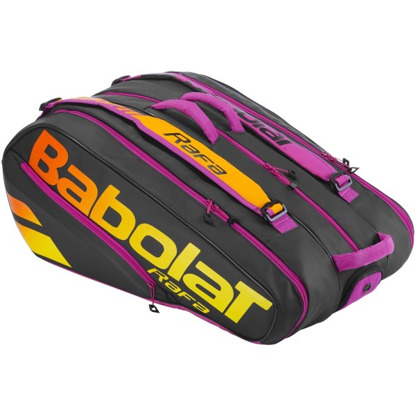 Babolat Pure Aero Rafa 12 Pack Tennis Racquet Bag - Black/Pink/Yellow/Orange