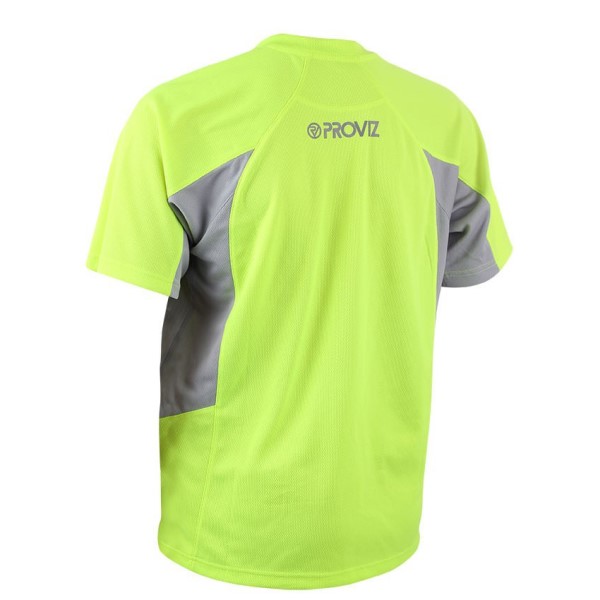 Proviz Active Hi-Vis Mens Running T-Shirt - Yellow/Grey
