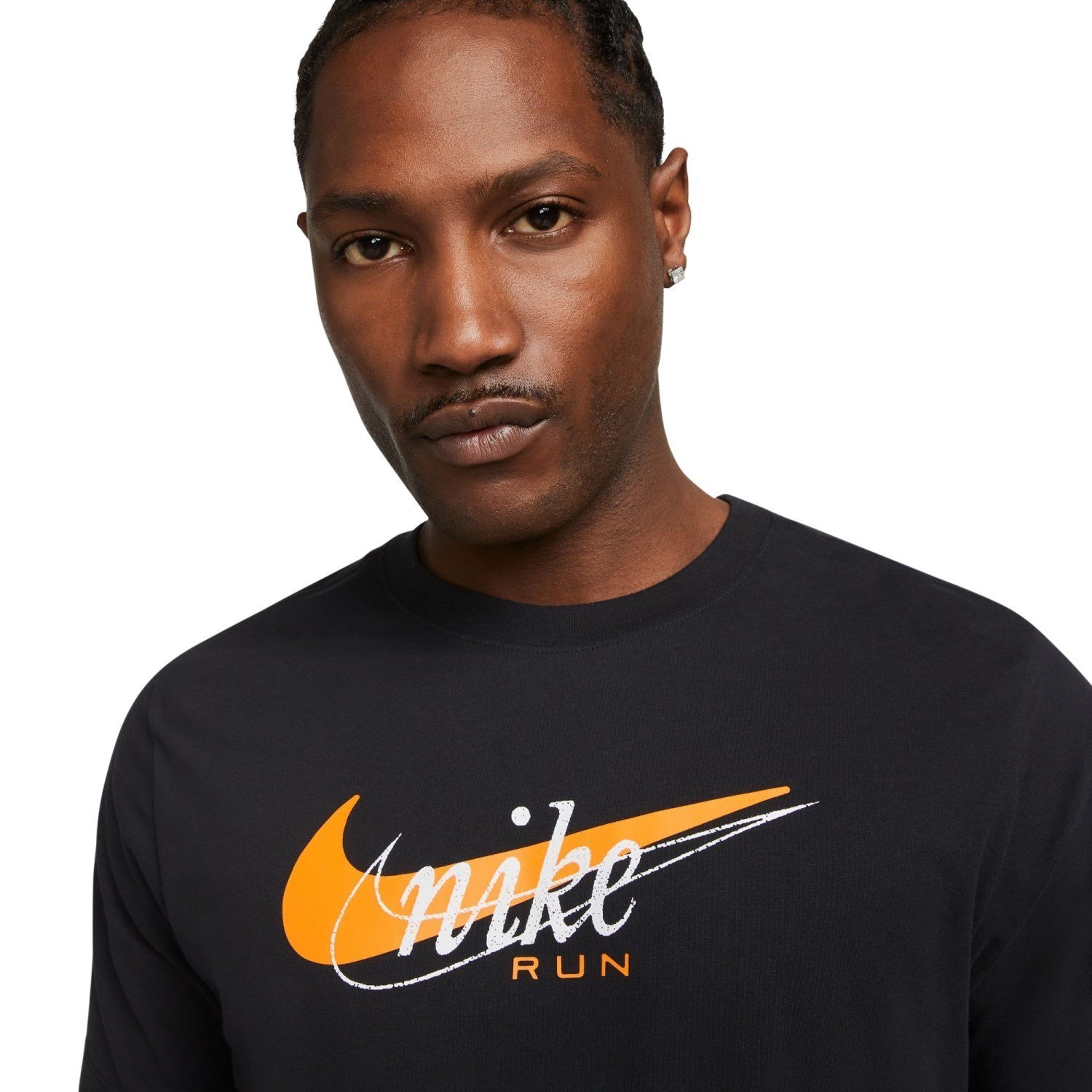Nike Dri-Fit Logo Mens Running T-Shirt - Black | Sportitude