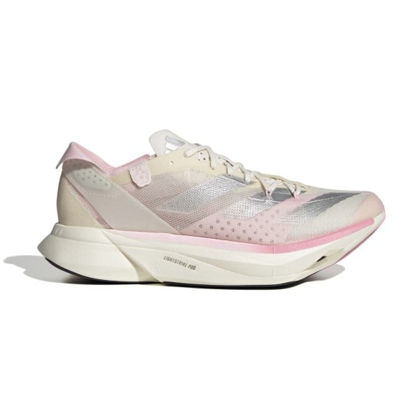 Adidas Adizero Adios Pro 3 - Womens Road Racing Shoes - Cloud White/Silver Met/Clear Pink