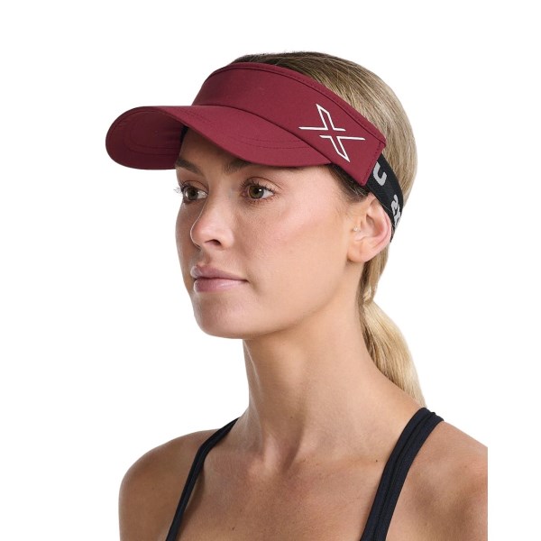 2XU Performance Running Visor - Truffle/White