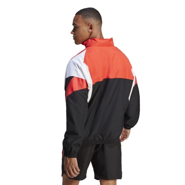 Adidas Colourblock Mens Tracksuit Jacket - Black/White/Bright Red