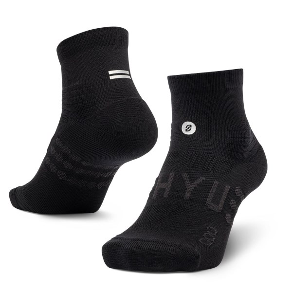 Shyu Quarter Crew Racing Socks - Black/Black/Black