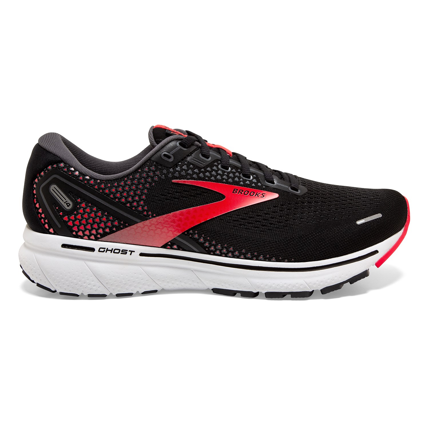 Brooks Ghost 14 - Mens Running Shoes - Black/Red/White | Sportitude