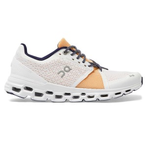 On Cloudstratus Classic - Womens Running Shoes - White/Almond