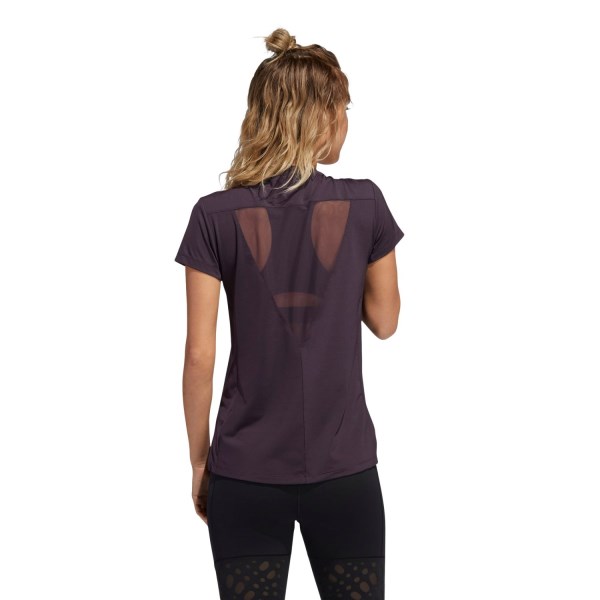 Adidas Glam On Badge Of Sport Logo Womens Training T-Shirt - Noble Purple