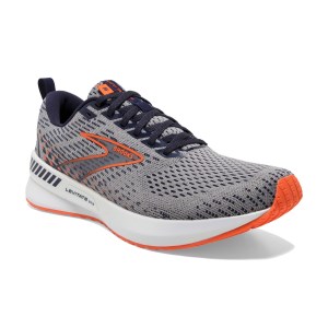 Brooks Levitate GTS 5 - Mens Running Shoes - Grey/Peacoat/Flame