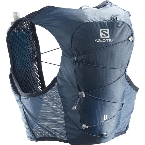 Salomon Active Skin 8 Set Unisex Trail Running Vest - Copen Blue/Dark Denim