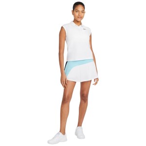 Nike Court Victory Womens Tennis Polo Shirt - White/Blue