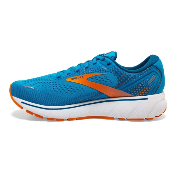 Brooks Ghost 14 - Mens Running Shoes - Vivid Blue/Orange/White