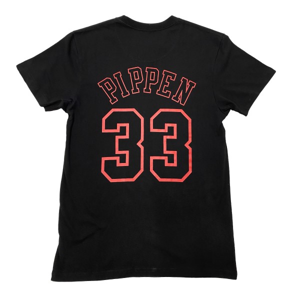 Mitchell & Ness Chicago Bulls Pippen Mens Basketball T-Shirt - Black/Red