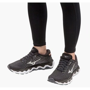 Mizuno Wave Horizon 6 - Womens Running Shoes - Black/Silver/Rose Copper
