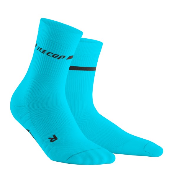 CEP Neon Mid Cut Running Socks - Blue