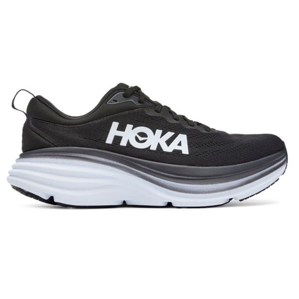 Hoka Bondi 8 - Mens Running Shoes - Black/White
