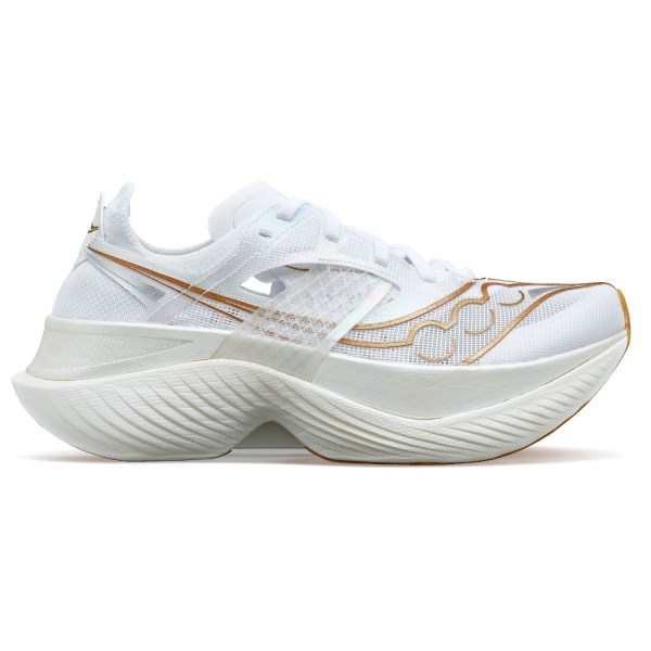 Saucony Endorphin Elite - Mens Road Racing Shoes - White/Gold | Sportitude