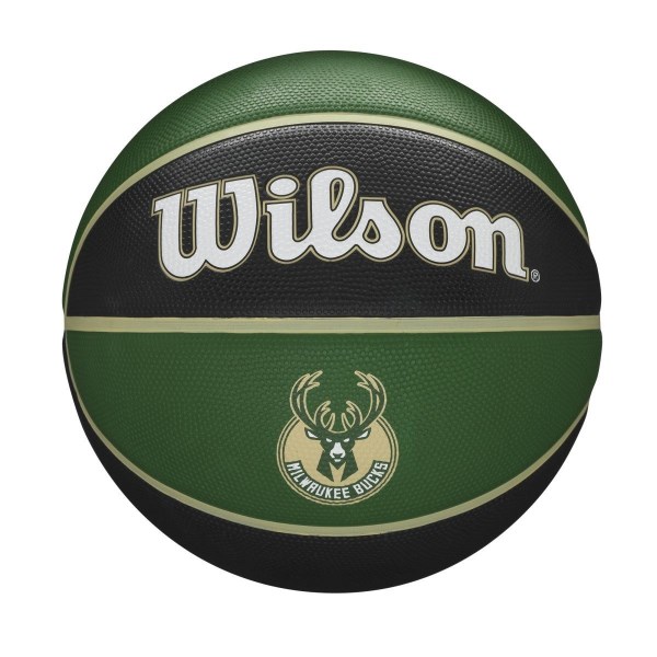 Wilson Milwaukee Bucks NBA Team Tribute Outdoor Basketball - Size 7 - Green/Black
