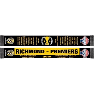 Burley Sekem Richmond Tigers 2019 AFL Premiership Scarf - Black/Yellow