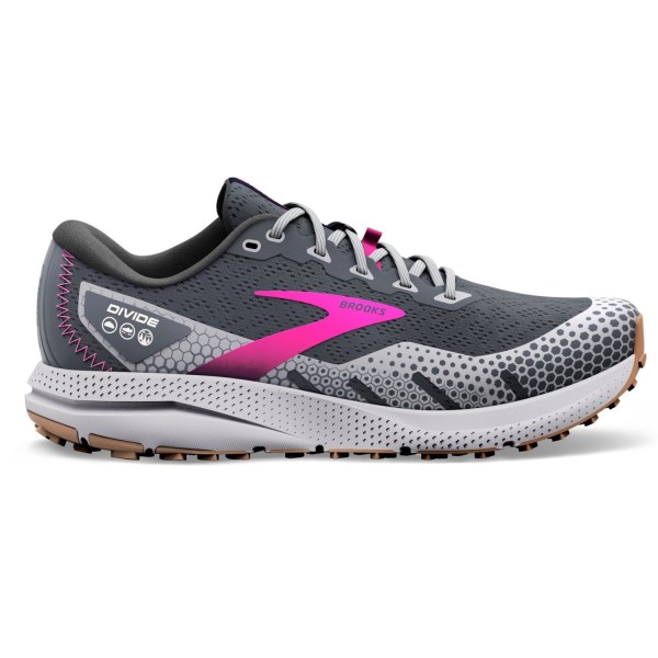 Brooks Divide 3 - Womens Trail Running Shoes - Ebony/Grey/Pink | Sportitude