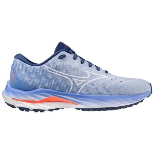 Mizuno Wave Inspire 19 SSW - Womens Running Shoes - Blue Heron/White/Fiery Coral