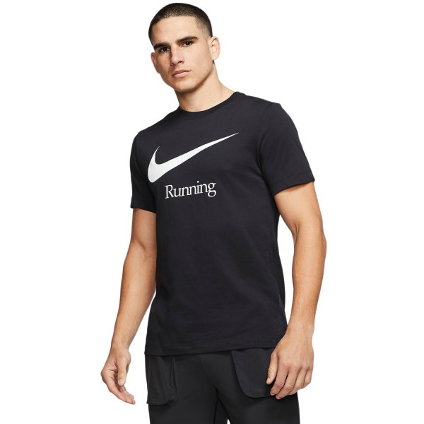 Nike Dri-Fit Mens Running T-Shirt - Black/White