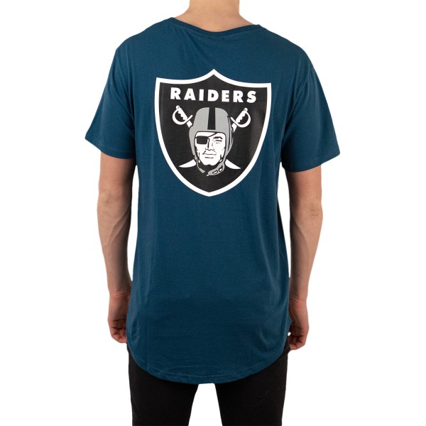 Majestic Oakland Raiders Scoop Hem Mens Football T-Shirt - Blue