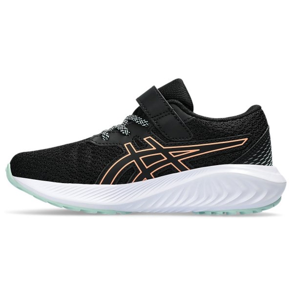 Asics Pre Excite 10 PS - Kids Running Shoes - Black/Bright Sunstone