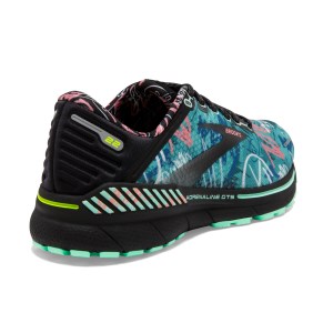 Brooks Adrenaline GTS 22 - Womens Running Shoes - Black/Yucca/Flamingo Pink