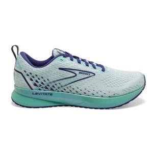 Brooks Levitate 5 - Womens Running Shoes - White/Navy Blue/Yucca