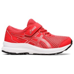 Asics Contend 8 PS - Kids Running Shoes - Red Alert/Pure Silver
