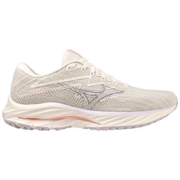 Mizuno Wave Rider 27 - Womens Running Shoes - Snow White/Silver Bullet ...
