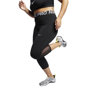 Nike Pro Womens Training Crop Tights - Plus Size - Black