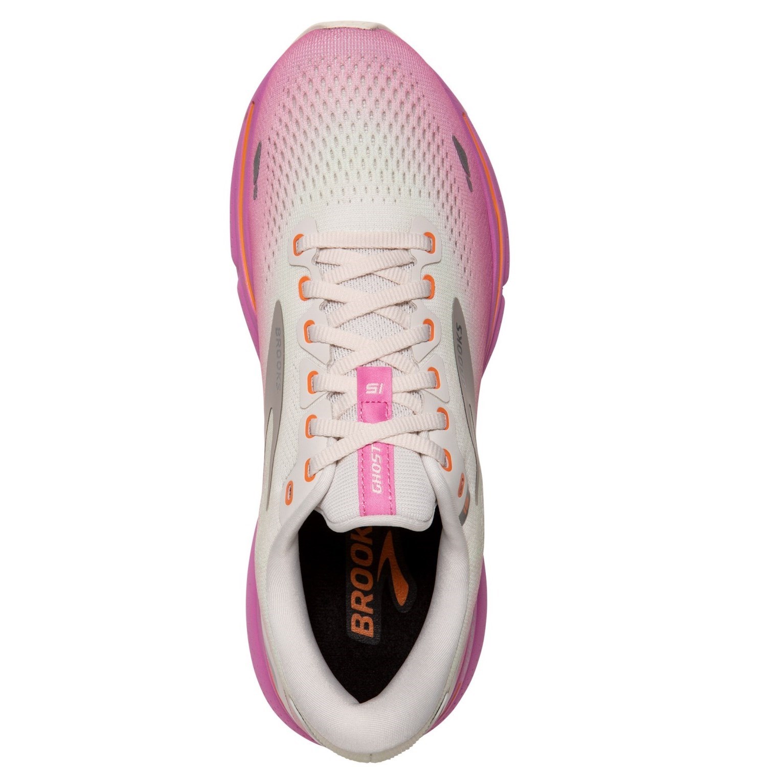 Brooks Ghost 15 - Womens Running Shoes - Grey/Coconut/Fuchsia | Sportitude