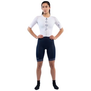 Sub4 Sleeved Womens Triathlon Speedsuit - White/Navy
